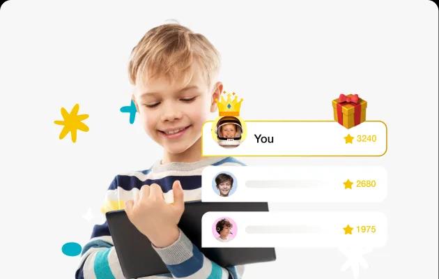 Gamified Learning,
 Leaderboards, and Challenges.